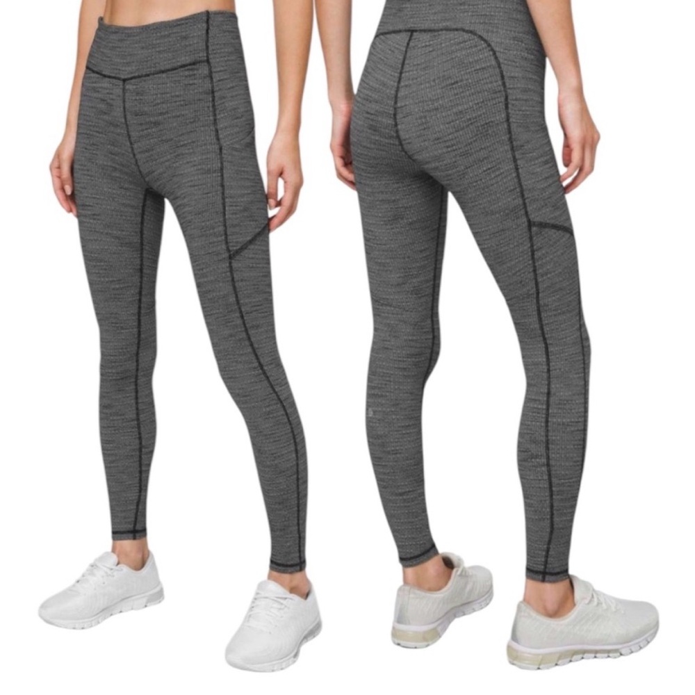 NWOT Lululemon Speed Up Tights- Grey - textured